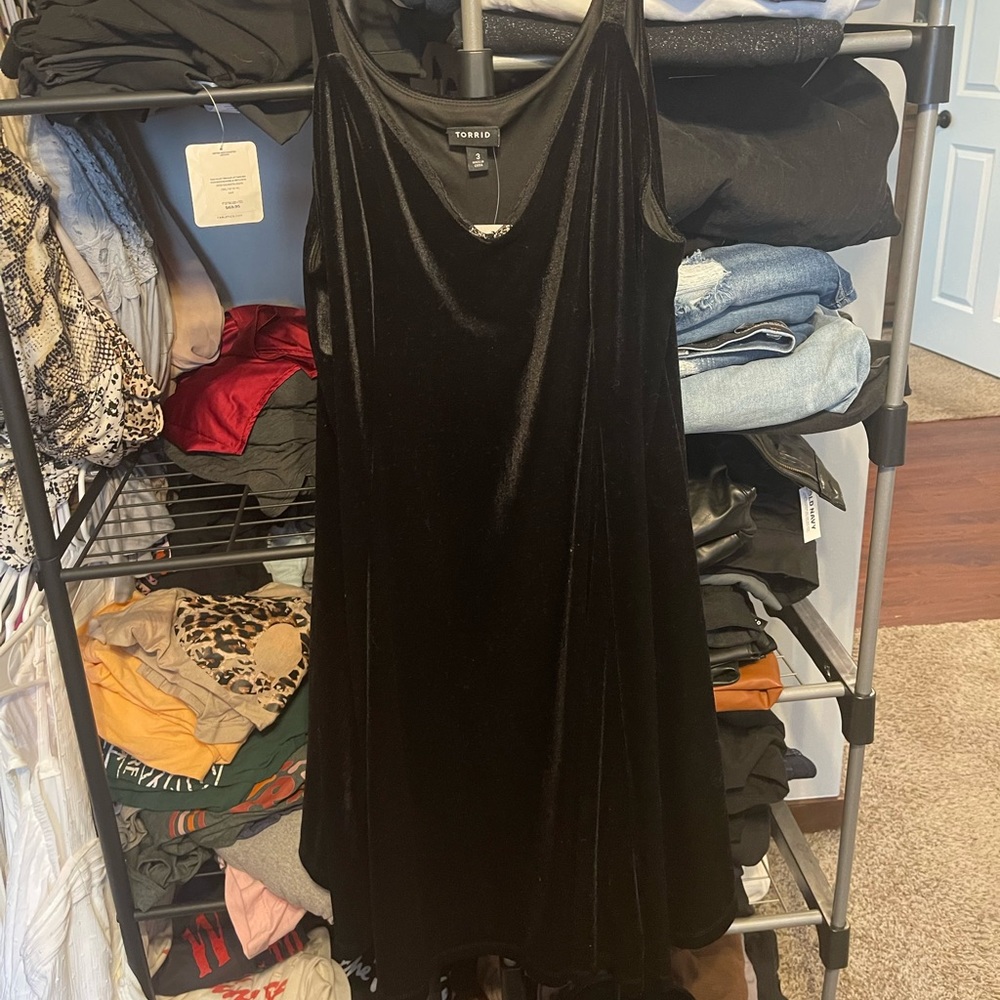 torrid velvet slip dress nwt 3x black